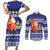 Nauru Christmas Couples Matching Short Sleeve Bodycon Dress and Long Sleeve Button Shirt Cute Santa Coat Of Arms Merry Xmas - Polynesian Pride