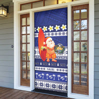 Nauru Christmas Door Cover Cute Santa Coat Of Arms Merry Xmas - Polynesian Pride