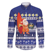 Nauru Christmas Family Matching Mermaid Dress and Hawaiian Shirt Cute Santa Coat Of Arms Merry Xmas - Polynesian Pride