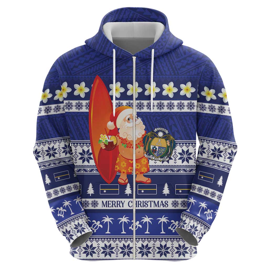 Nauru Christmas Hoodie Cute Santa Coat Of Arms Merry Xmas - Polynesian Pride