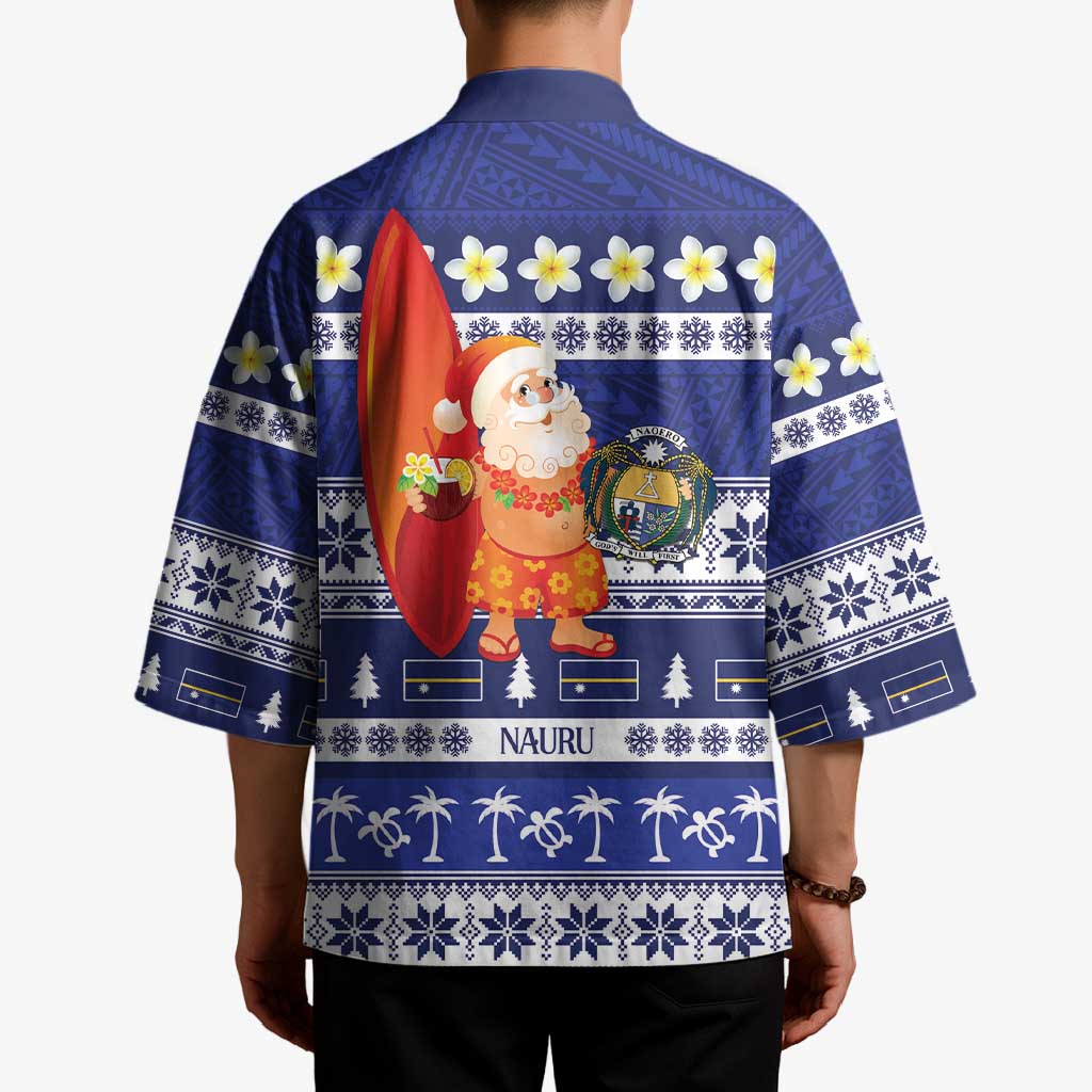 Nauru Christmas Kimono Cute Santa Coat Of Arms Merry Xmas - Polynesian Pride