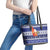 Nauru Christmas Leather Tote Bag Cute Santa Coat Of Arms Merry Xmas - Polynesian Pride