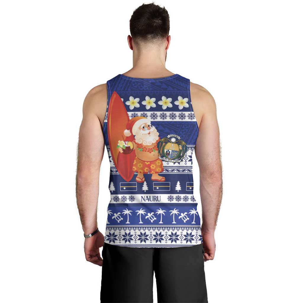 Nauru Christmas Men Tank Top Cute Santa Coat Of Arms Merry Xmas - Polynesian Pride