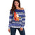 Nauru Christmas Off Shoulder Sweater Cute Santa Coat Of Arms Merry Xmas - Polynesian Pride