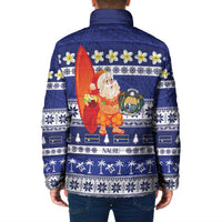 Nauru Christmas Padded Jacket Cute Santa Coat Of Arms Merry Xmas - Polynesian Pride