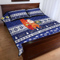 Nauru Christmas Quilt Bed Set Cute Santa Coat Of Arms Merry Xmas - Polynesian Pride