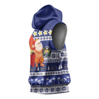 Nauru Christmas Sleeveless Hoodie Cute Santa Coat Of Arms Merry Xmas - Polynesian Pride