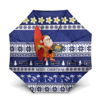 Nauru Christmas Umbrella Cute Santa Coat Of Arms Merry Xmas - Polynesian Pride