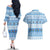 FSM Christmas Couples Matching Off The Shoulder Long Sleeve Dress and Hawaiian Shirt Merry Xmas Federated States of Micronesia - Polynesian Pride