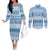 FSM Christmas Couples Matching Off The Shoulder Long Sleeve Dress and Long Sleeve Button Shirt Merry Xmas Federated States of Micronesia - Polynesian Pride