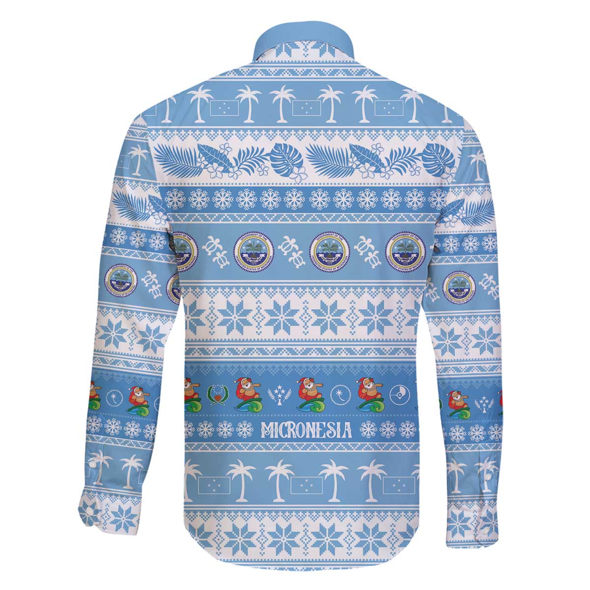 FSM Christmas Family Matching Off The Shoulder Long Sleeve Dress and Hawaiian Shirt Merry Xmas Federated States of Micronesia - Polynesian Pride