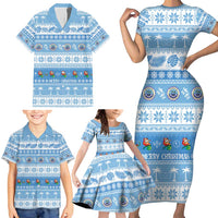 FSM Christmas Family Matching Short Sleeve Bodycon Dress and Hawaiian Shirt Merry Xmas Federated States of Micronesia - Polynesian Pride