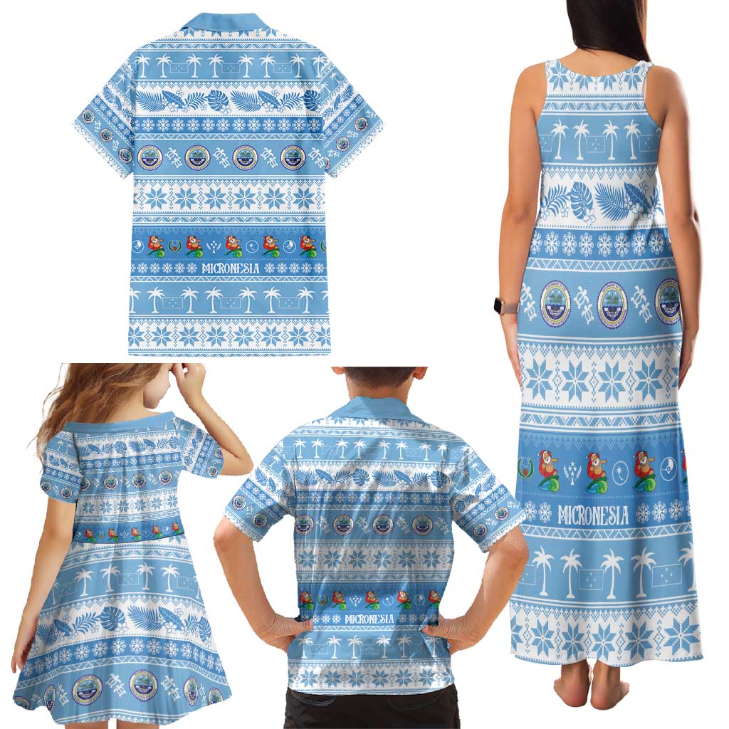 FSM Christmas Family Matching Tank Maxi Dress and Hawaiian Shirt Merry Xmas Federated States of Micronesia - Polynesian Pride
