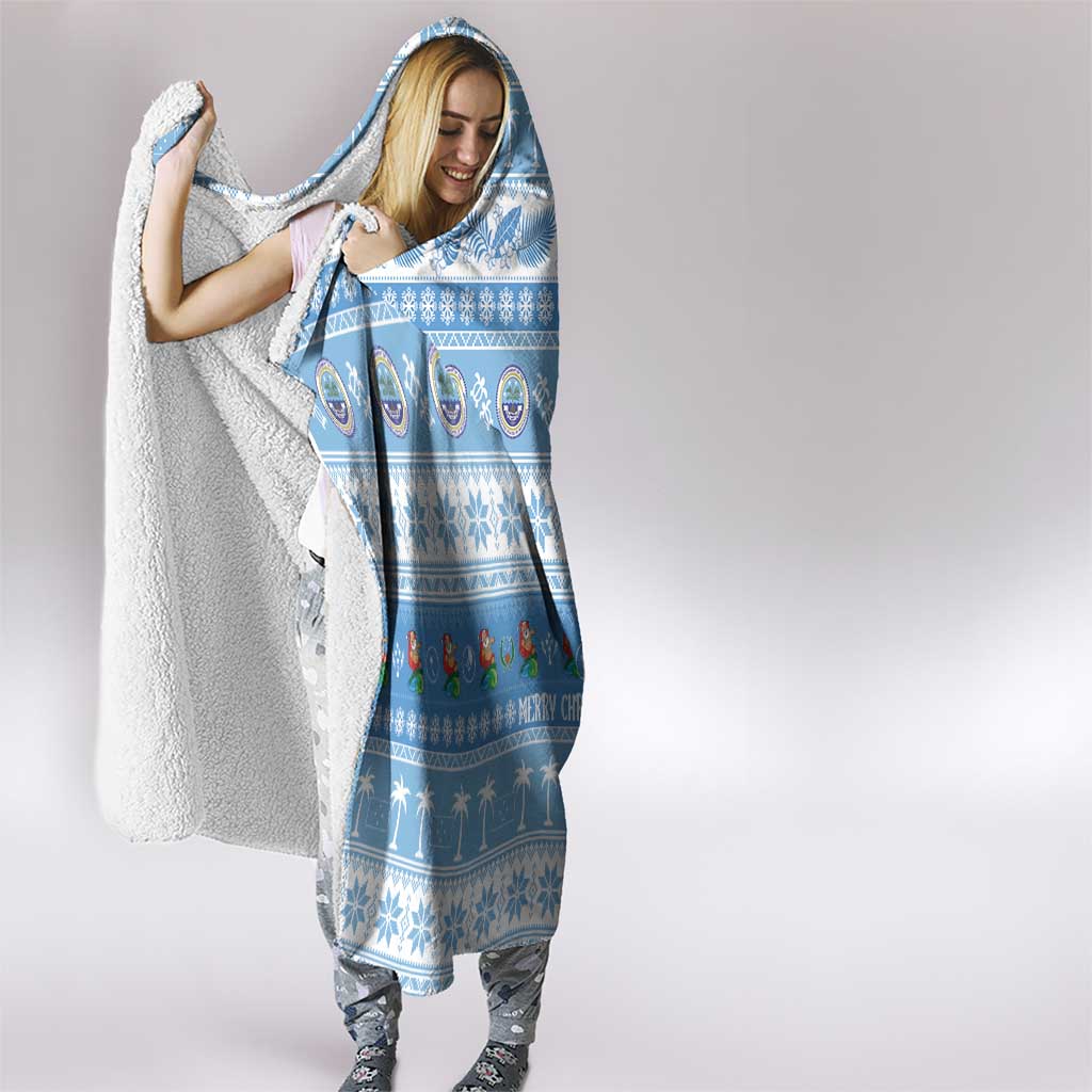 FSM Christmas Hooded Blanket Merry Xmas Federated States of Micronesia - Polynesian Pride