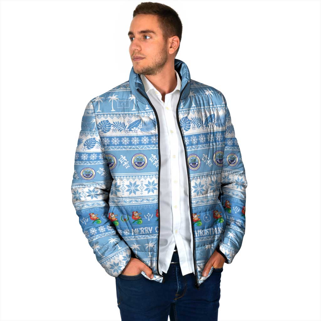 FSM Christmas Padded Jacket Merry Xmas Federated States of Micronesia - Polynesian Pride