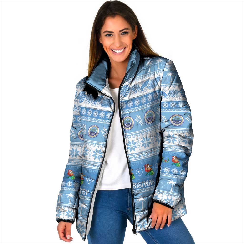 FSM Christmas Padded Jacket Merry Xmas Federated States of Micronesia - Polynesian Pride