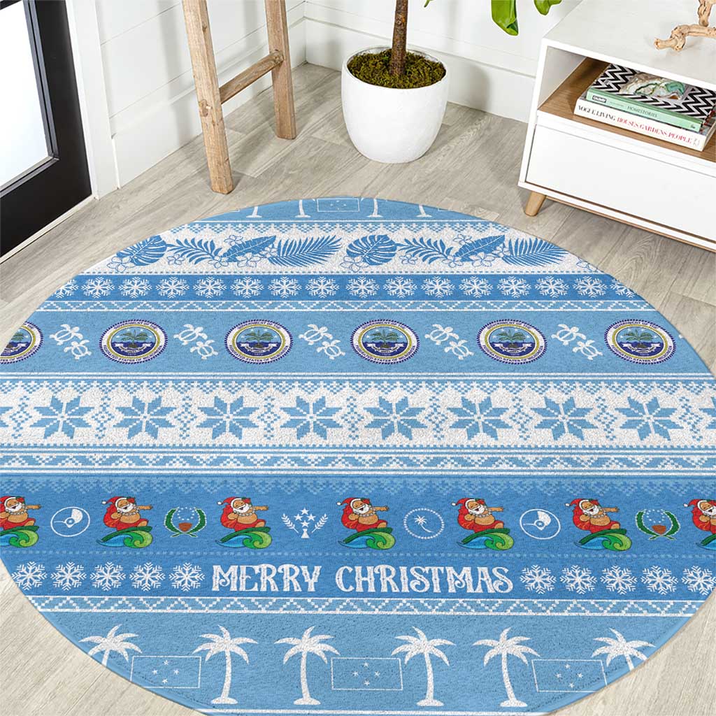 FSM Christmas Round Carpet Merry Xmas Federated States of Micronesia - Polynesian Pride