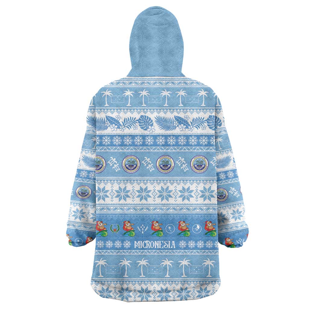 FSM Christmas Wearable Blanket Hoodie Merry Xmas Federated States of Micronesia - Polynesian Pride