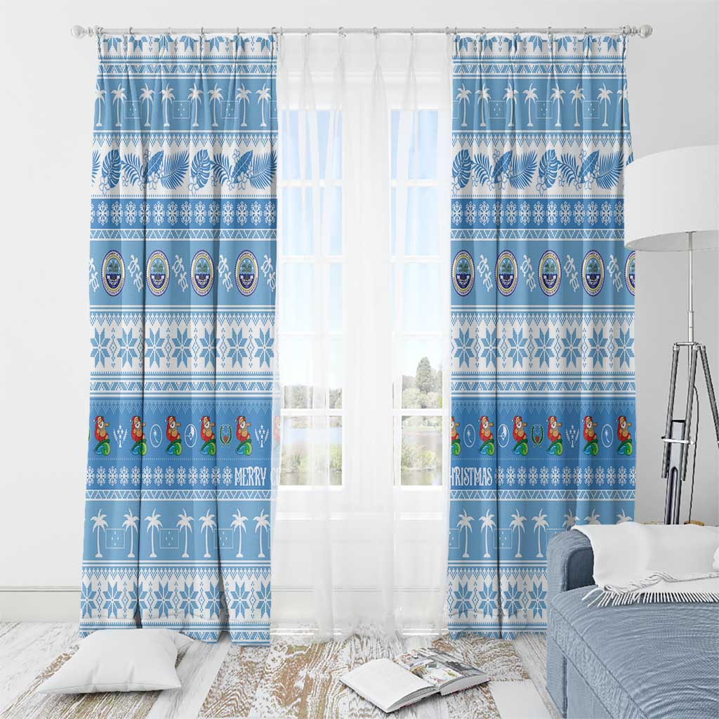 FSM Christmas Window Curtain Merry Xmas Federated States of Micronesia - Polynesian Pride