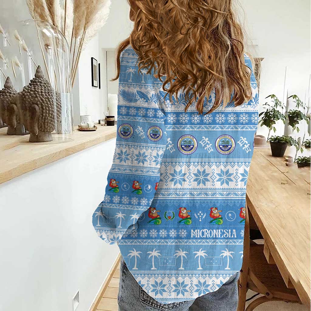 FSM Christmas Women Casual Shirt Merry Xmas Federated States of Micronesia - Polynesian Pride