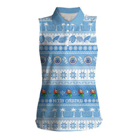 FSM Christmas Women Sleeveless Polo Shirt Merry Xmas Federated States of Micronesia - Polynesian Pride