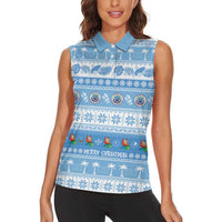 FSM Christmas Women Sleeveless Polo Shirt Merry Xmas Federated States of Micronesia - Polynesian Pride