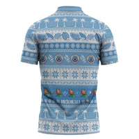 FSM Christmas Zipper Polo Shirt Merry Xmas Federated States of Micronesia - Polynesian Pride