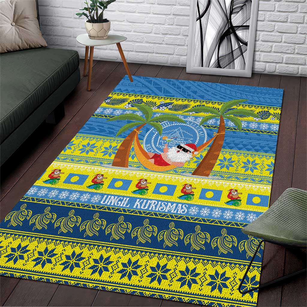 Palau Christmas Area Rug Chilling Santa Ungil Kurismas - Polynesian Pride