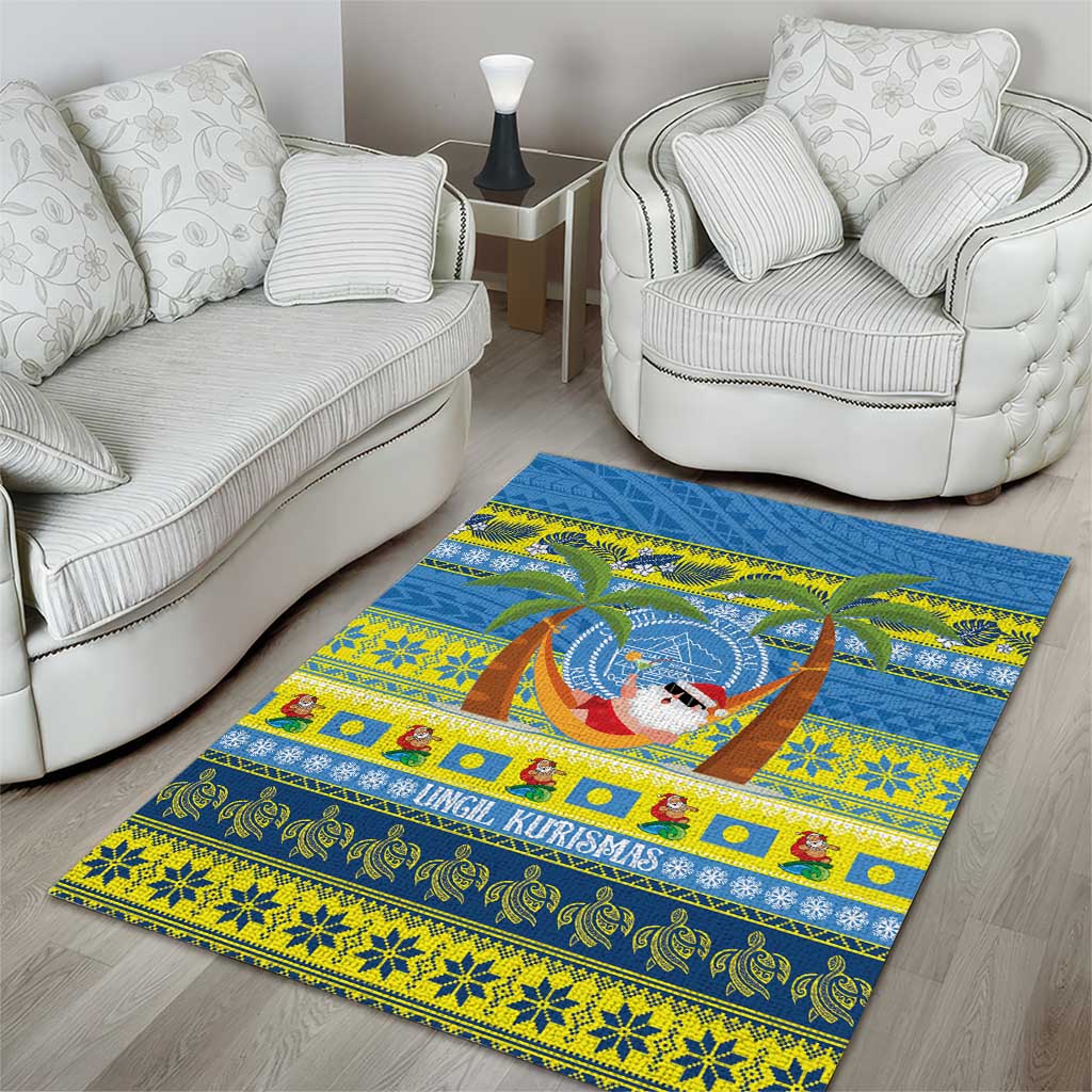 Palau Christmas Area Rug Chilling Santa Ungil Kurismas - Polynesian Pride