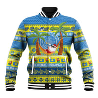 Palau Christmas Baseball Jacket Chilling Santa Ungil Kurismas - Polynesian Pride