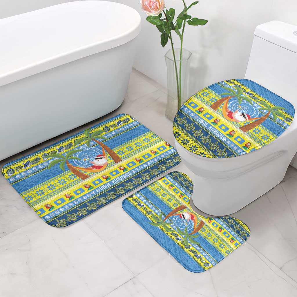 Palau Christmas Bathroom Set Chilling Santa Ungil Kurismas - Polynesian Pride