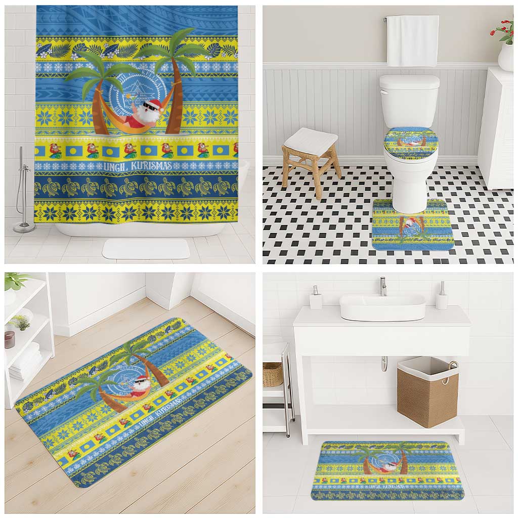 Palau Christmas Bathroom Set Chilling Santa Ungil Kurismas - Polynesian Pride
