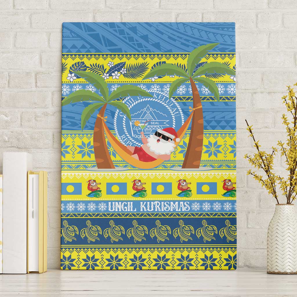Palau Christmas Canvas Wall Art Chilling Santa Ungil Kurismas - Polynesian Pride