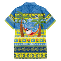 Palau Christmas Family Matching Off The Shoulder Long Sleeve Dress and Hawaiian Shirt Chilling Santa Ungil Kurismas - Polynesian Pride