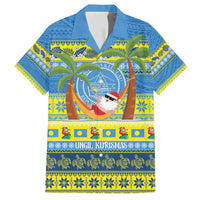 Palau Christmas Family Matching Short Sleeve Bodycon Dress and Hawaiian Shirt Chilling Santa Ungil Kurismas - Polynesian Pride