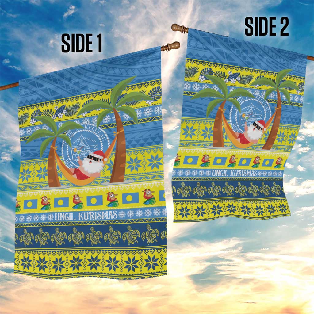 Palau Christmas Garden Flag Chilling Santa Ungil Kurismas - Polynesian Pride