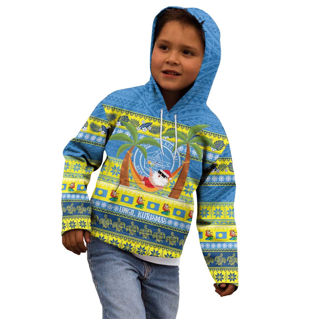 Palau Christmas Kid Hoodie Chilling Santa Ungil Kurismas - Polynesian Pride