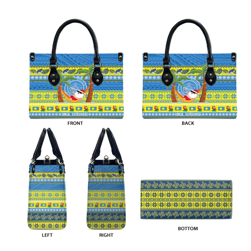 Palau Christmas Leather Bag Chilling Santa Ungil Kurismas - Polynesian Pride