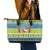 Palau Christmas Leather Tote Bag Chilling Santa Ungil Kurismas - Polynesian Pride