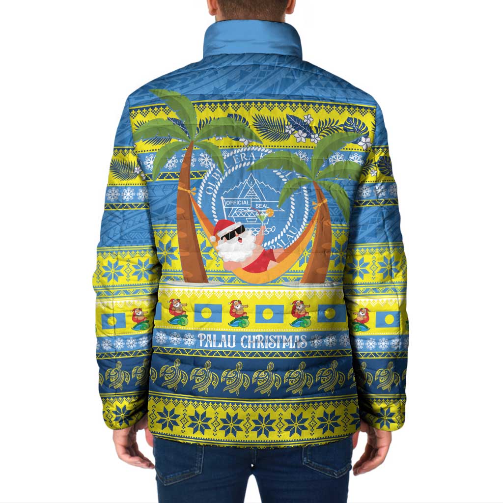 Palau Christmas Padded Jacket Chilling Santa Ungil Kurismas - Polynesian Pride