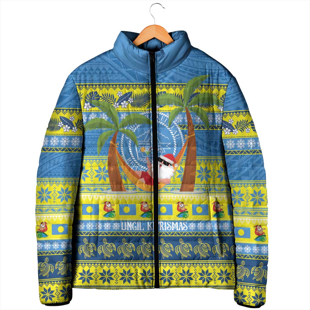 Palau Christmas Padded Jacket Chilling Santa Ungil Kurismas - Polynesian Pride