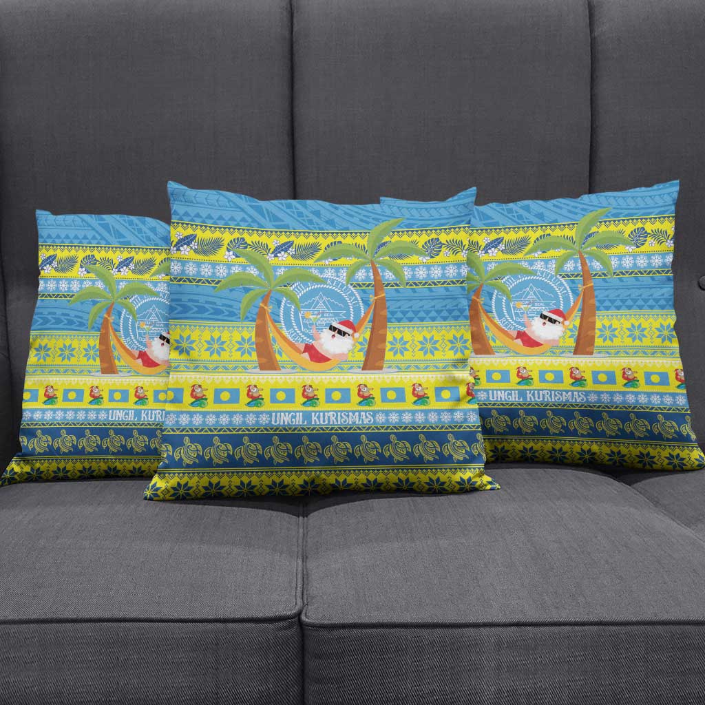 Palau Christmas Pillow Cover Chilling Santa Ungil Kurismas - Polynesian Pride