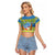 Palau Christmas Raglan Cropped T Shirt Chilling Santa Ungil Kurismas - Polynesian Pride