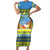 Palau Christmas Short Sleeve Bodycon Dress Chilling Santa Ungil Kurismas - Polynesian Pride