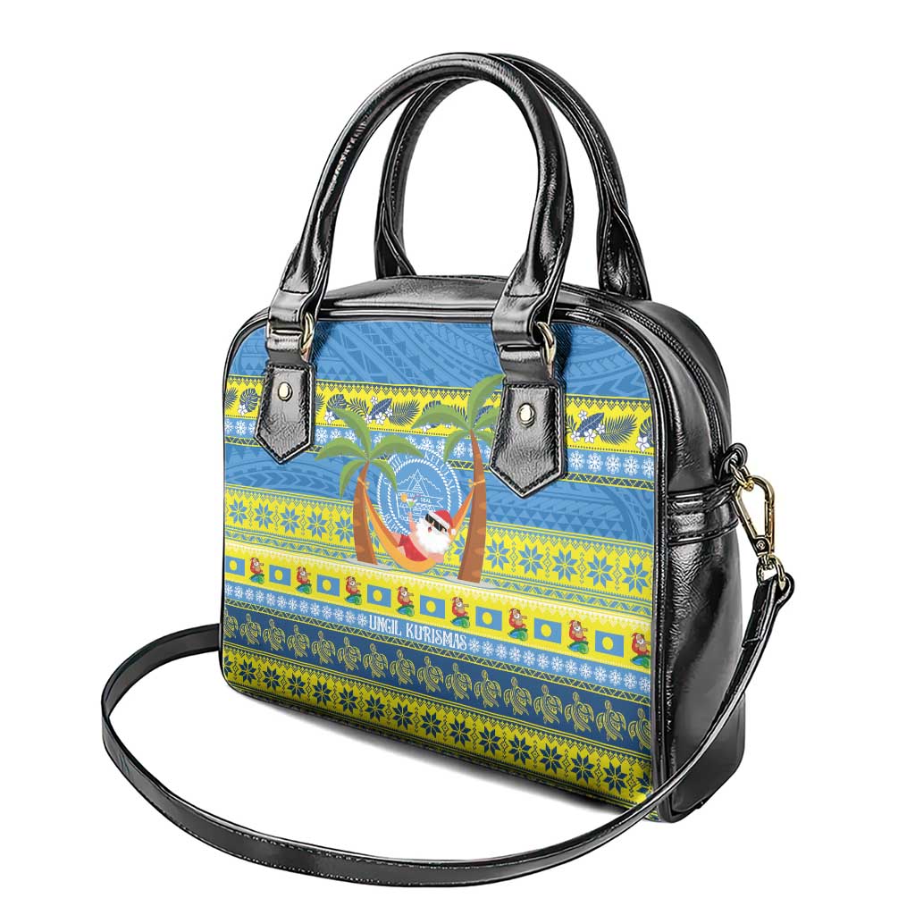 Palau Christmas Shoulder Handbag Chilling Santa Ungil Kurismas - Polynesian Pride