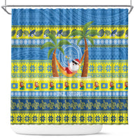 Palau Christmas Shower Curtain Chilling Santa Ungil Kurismas - Polynesian Pride