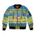 Palau Christmas Sleeve Zip Bomber Jacket Chilling Santa Ungil Kurismas - Polynesian Pride