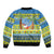 Palau Christmas Sleeve Zip Bomber Jacket Chilling Santa Ungil Kurismas - Polynesian Pride