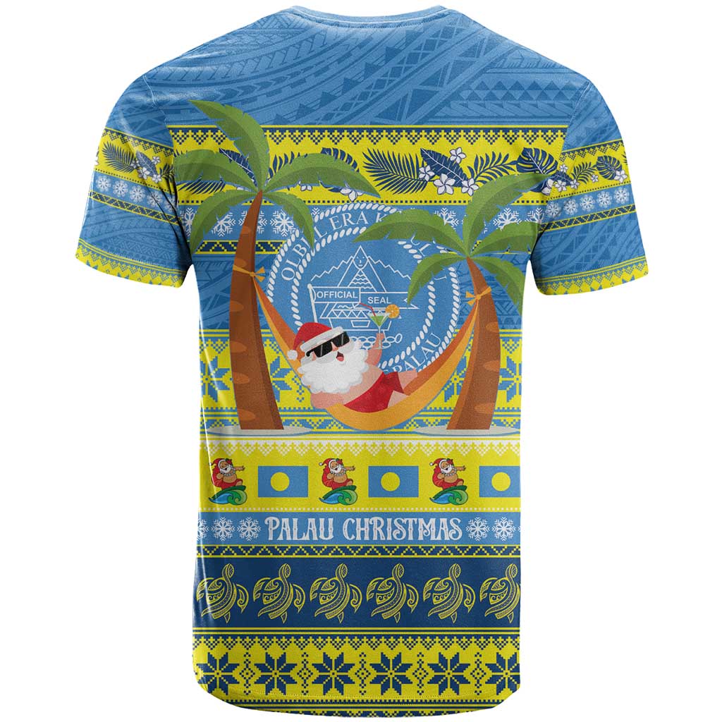 Palau Christmas T Shirt Chilling Santa Ungil Kurismas - Polynesian Pride