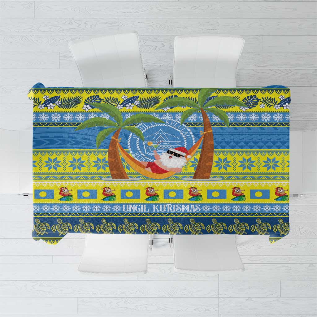 Palau Christmas Tablecloth Chilling Santa Ungil Kurismas - Polynesian Pride
